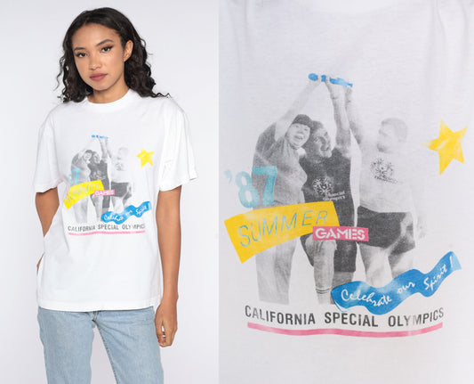 1987 California Special Olympics Summer Games Graphic T-Shirt Large