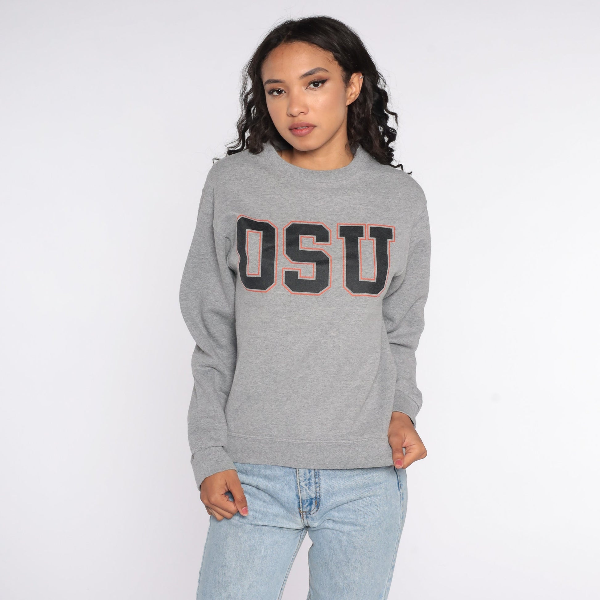 Y2K Oklahoma State University Sweatshirt Jerzees Grey Crewneck Small S