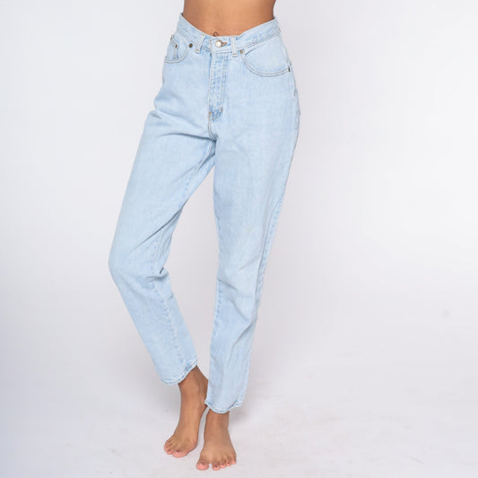 90s Express High Waist Tapered Jeans Blue Denim Small 27