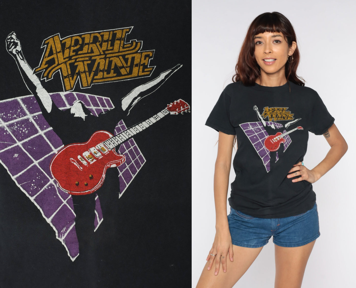 80s April Wine Power Play World Tour Band T-Shirt Cotton Screen Stars Medium