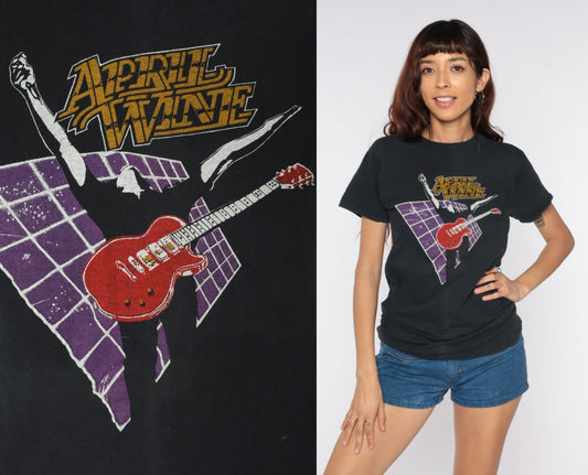 80s April Wine Power Play World Tour Band T-Shirt Cotton Screen Stars Medium