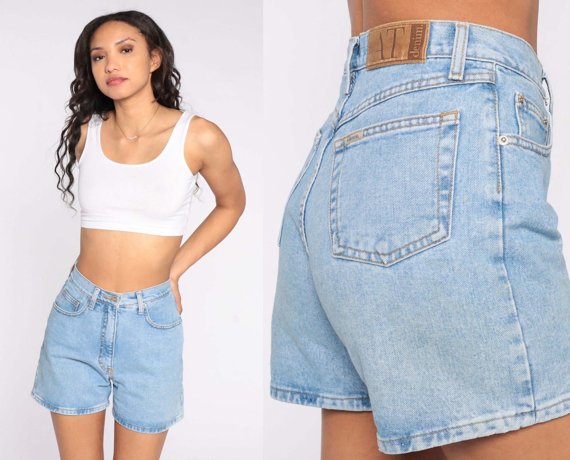 90s Ann Taylor High-Waisted Denim Shorts Blue Jean Extra Small