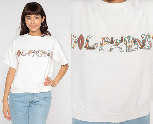1980s Miami Dolphins NFL Football Graphic Sweatshirt Medium