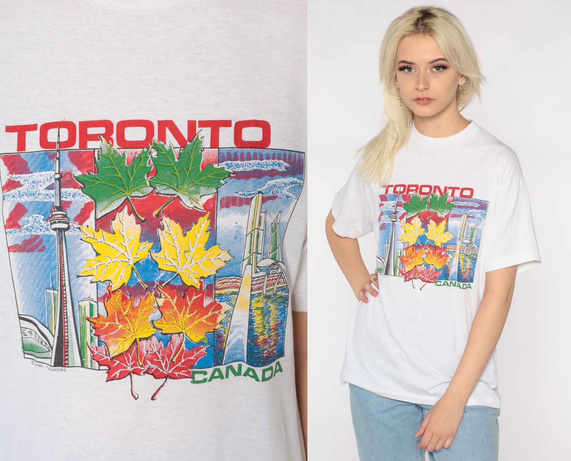 90s Toronto CN Tower Nathan Phillips Square Graphic T-Shirt Medium