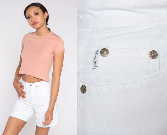 Y2K White Denim Shorts High Waisted Arizona Jeans Co Extra Small