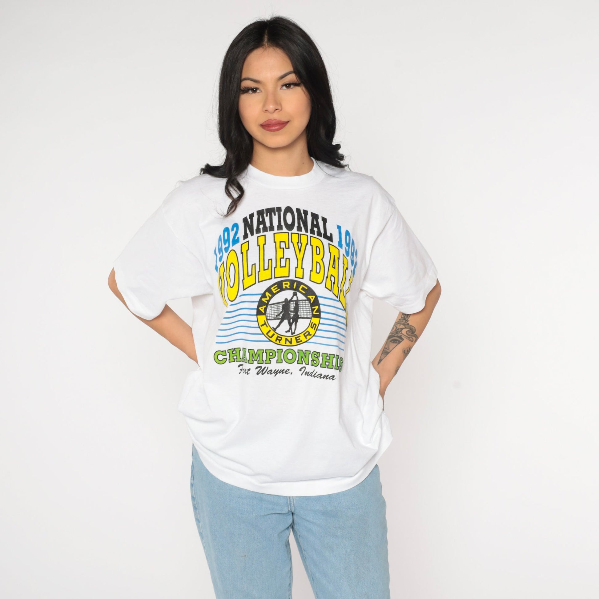 1992 National Volleyball Championships Ft Wayne Graphic Tee Large