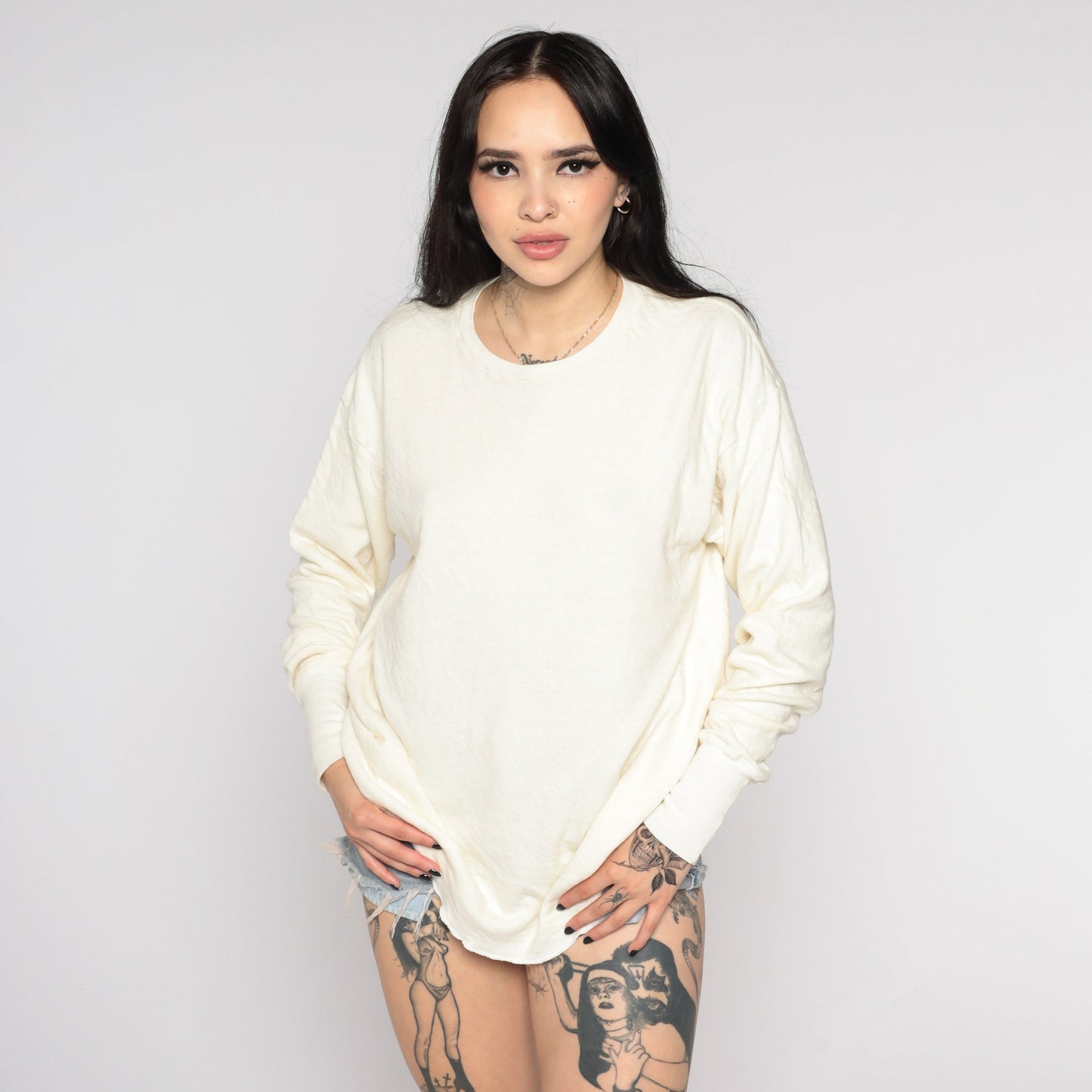 80s Jockey Thermal Undershirt Cream Long Sleeve Extra Large