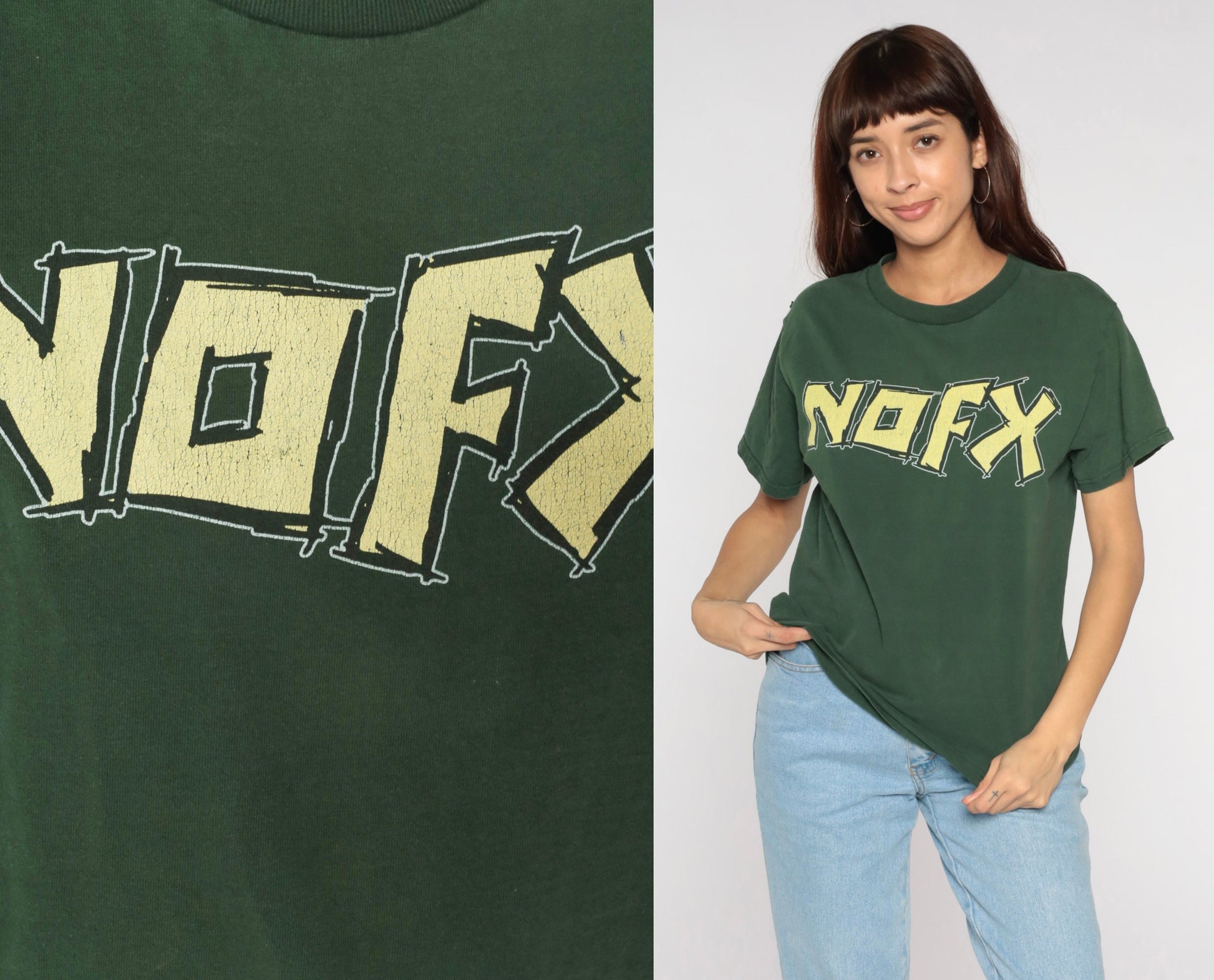 NOFX Pump Up the Valuum Whirled Tour 2002 Concert Tee Green Medium M