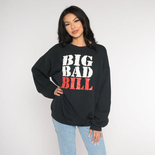 90s Big Bad Bill Graphic Sweatshirt Lee Black Crewneck Extra Large XXL