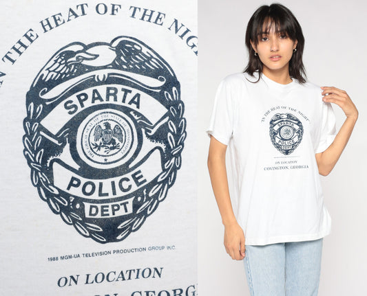 90s Sparta Police Department Covington Georgia Graphic Tee White Medium