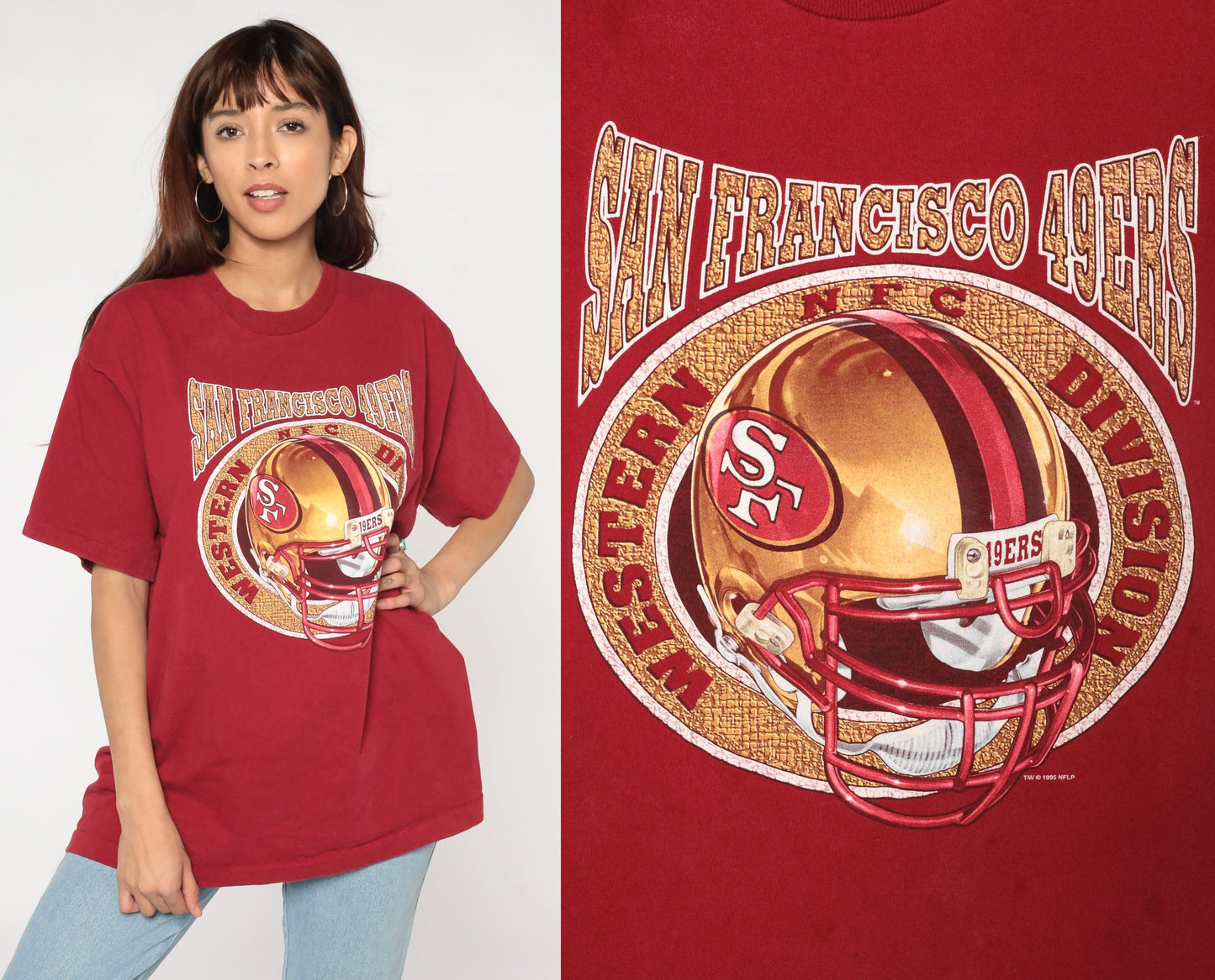 90s San Francisco 49ers NFL Football T-Shirt Red Single Stitch Extra Large