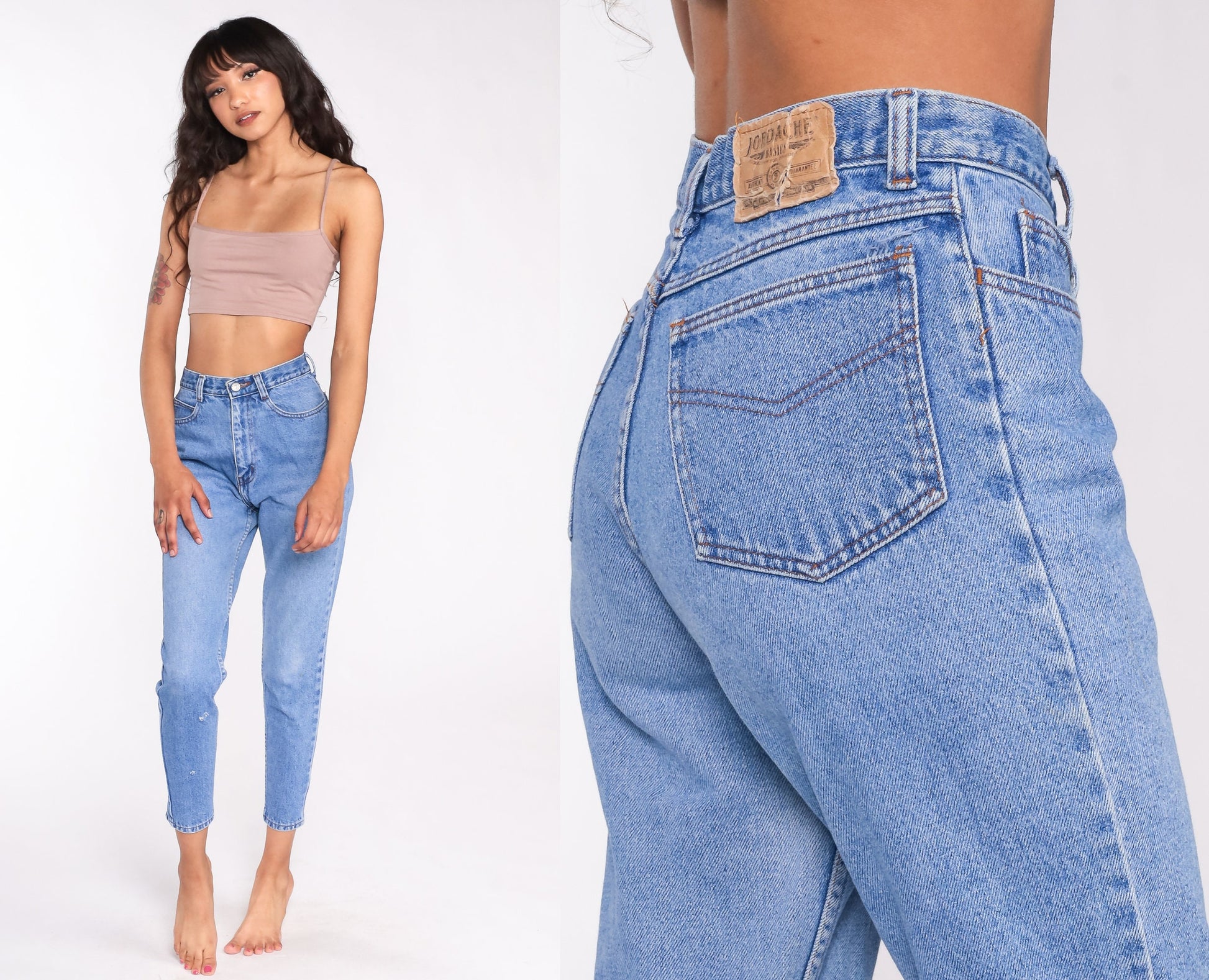 90s Jordache High-Waist Skinny Jeans Blue Denim Ankle Zipper Extra Small