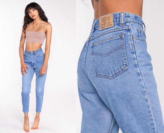 90s Jordache High-Waist Skinny Jeans Blue Denim Ankle Zipper Extra Small