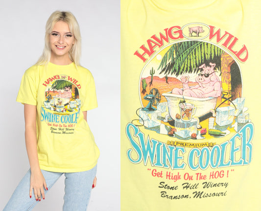 90s Stone Hill Winery Branson Missouri Graphic T-Shirt Yellow Medium