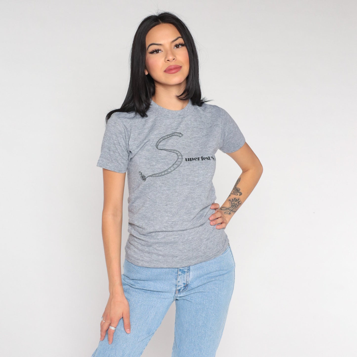 1985 Superfest Disability Film Festival Graphic T-Shirt Heather Grey Extra Small