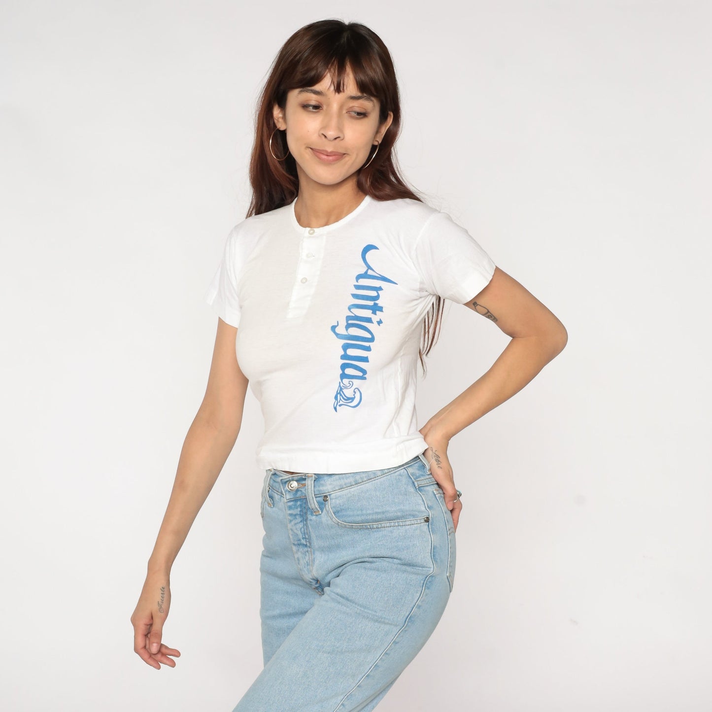 80s Antigua Wave Graphic T-Shirt White Single Stitch Extra Small