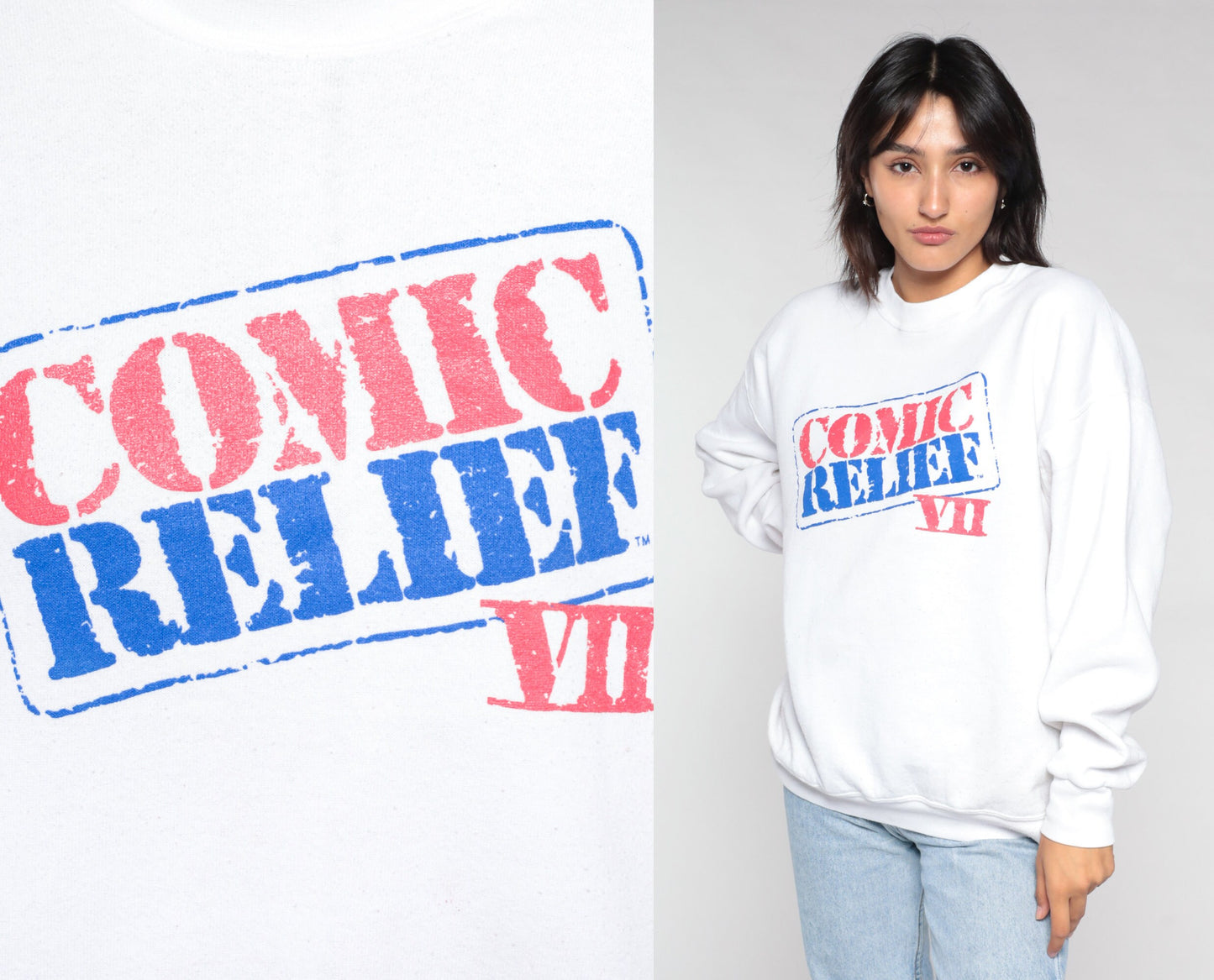 1995 Comic Relief VII Sweatshirt 90s Graphic Charity Event Crewneck XL