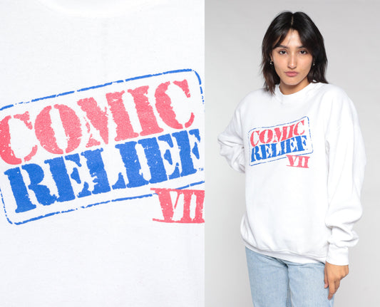 1995 Comic Relief VII Sweatshirt 90s Graphic Charity Event Crewneck XL