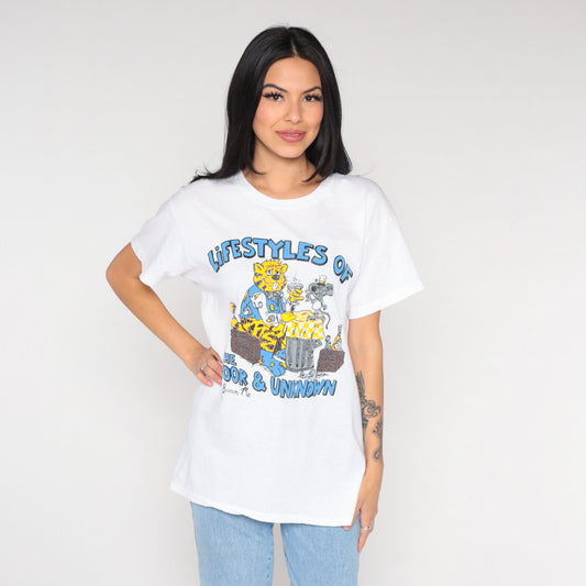 80s Lifestyles of the Poor and Unknown Cat Branson Missouri Graphic Tee Medium