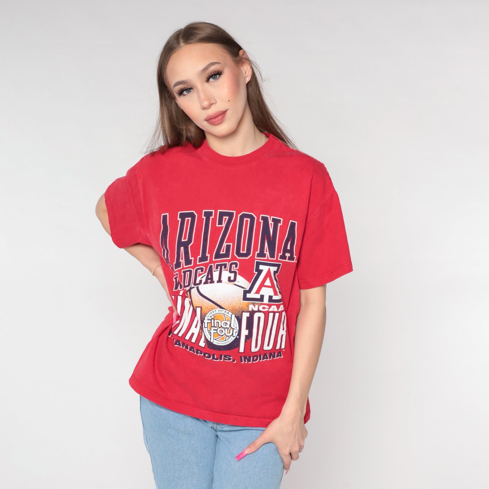1997 Arizona Wildcats Final Four Championship T-Shirt Vintage 90s NCAA Basketball Medium