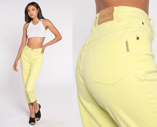 Y2K Coldwater Creek Lime Green High-Rise Skinny Jeans Petite 4