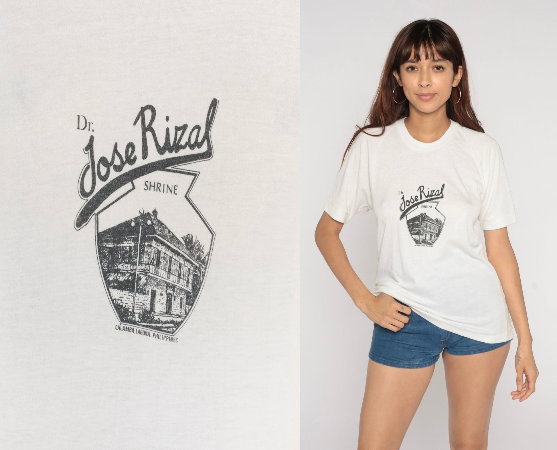 90s Dr. Jose Rizal Shrine Calamba Philippines Graphic Tee Medium
