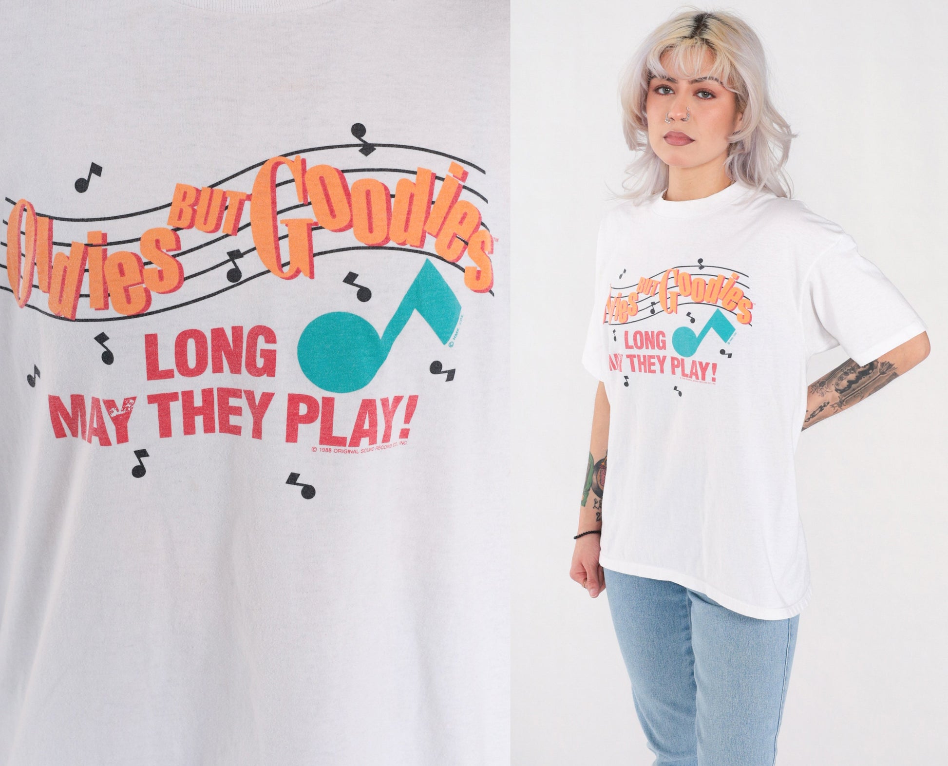 90s Oldies But Goodies Original Sound Record Co Graphic T-Shirt Extra Large