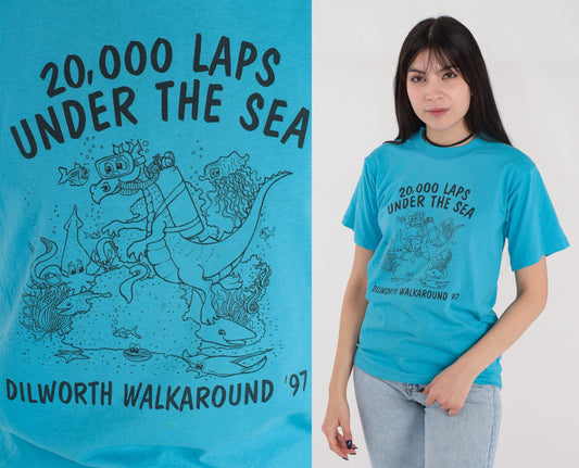 1997 Dilworth Elementary School Walkaround Graphic Tee Blue Dragon Small S
