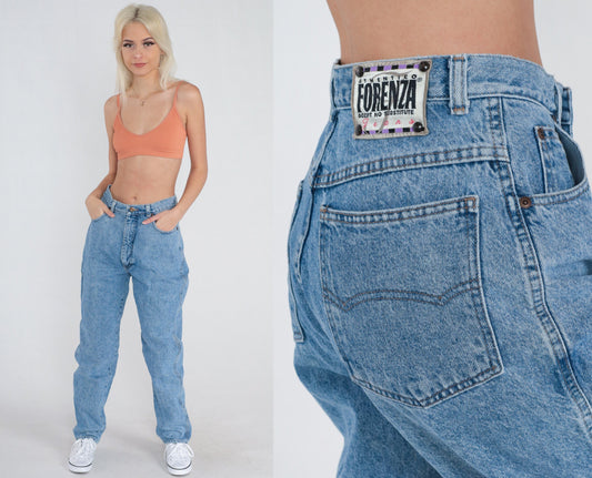 90s Forenza High Waisted Straight Leg Jeans Blue Denim Small