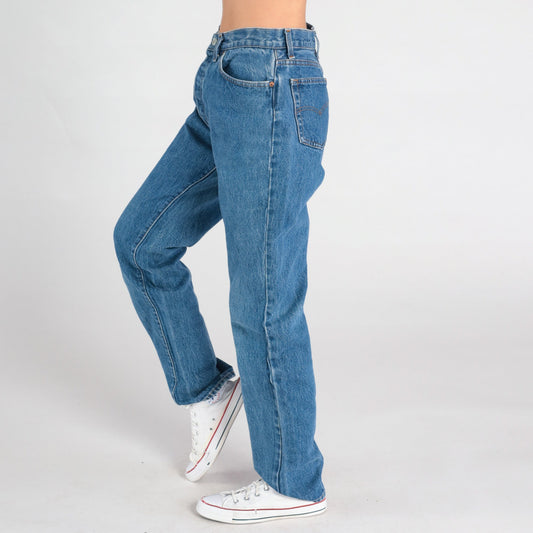 90s Levi's High Rise Relaxed Fit Jeans Blue Denim Small 28