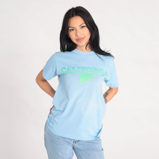80s California Grape Vineyard Graphic T-Shirt Baby Blue Single Stitch Small