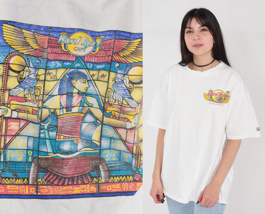 90s Hard Rock Cafe Myrtle Beach Egypt Pharaoh Graphic Tee White XL