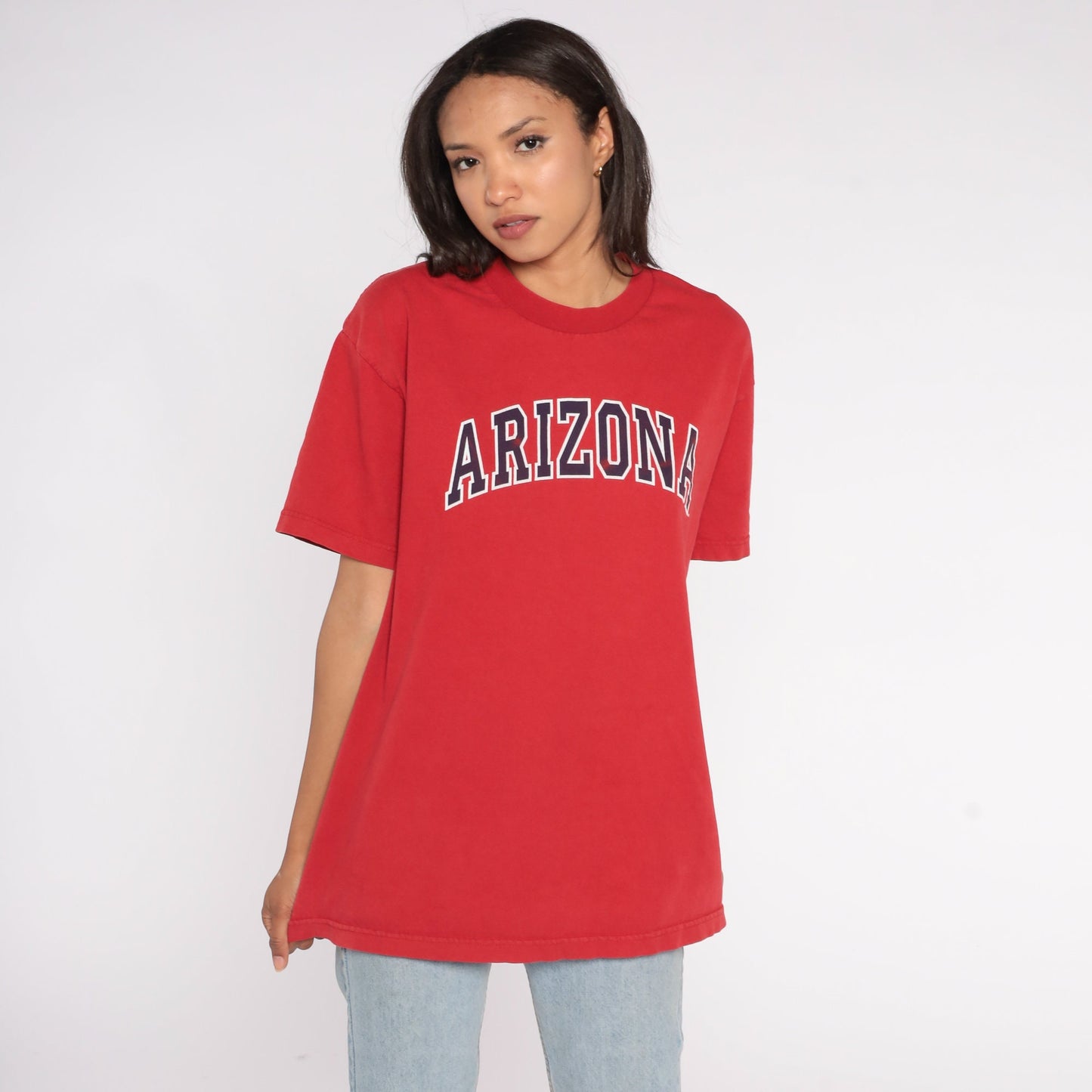 00s University of Arizona Graphic T-Shirt Red Cotton Tee Large