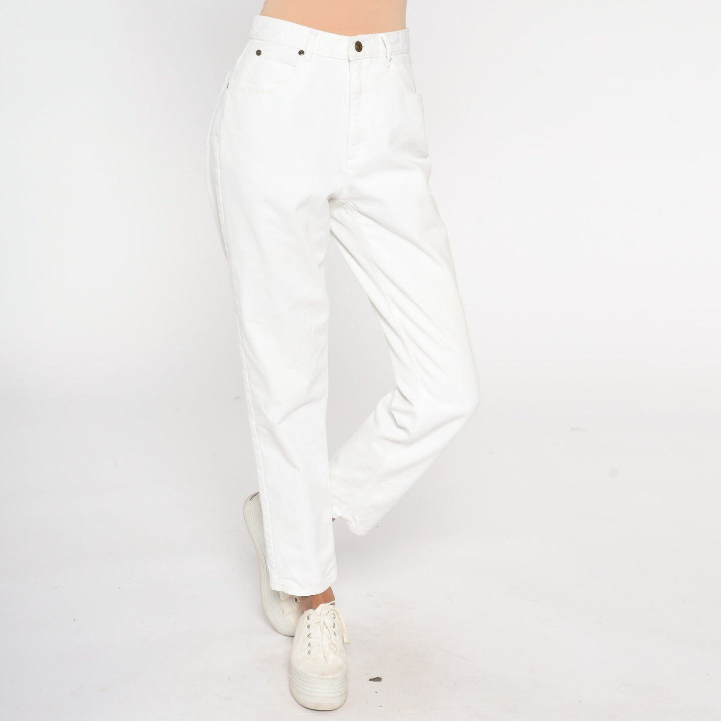 90s Liz Claiborne White Tapered Mom Jeans High Rise Denim Small