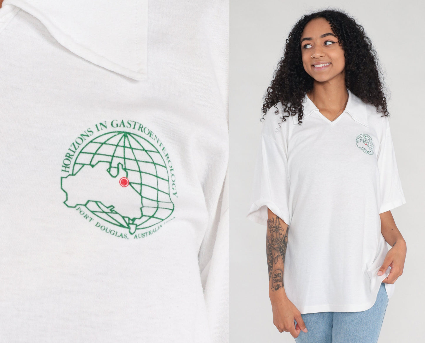 90s Horizons in Gastroenterology Port Douglas Australia Graphic Tee White Extra Large