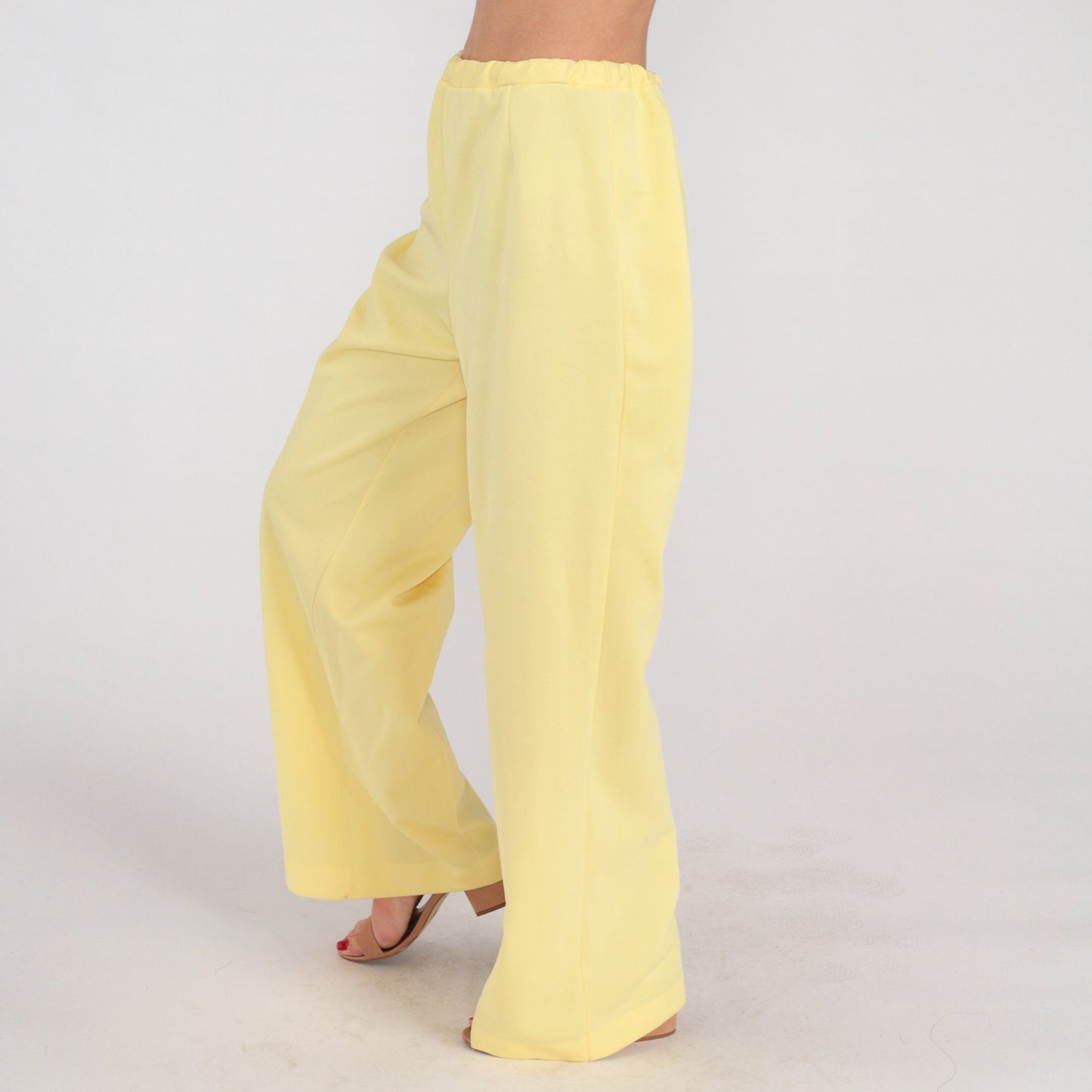 70s Yellow High-Waist Straight-Leg Trousers Medium