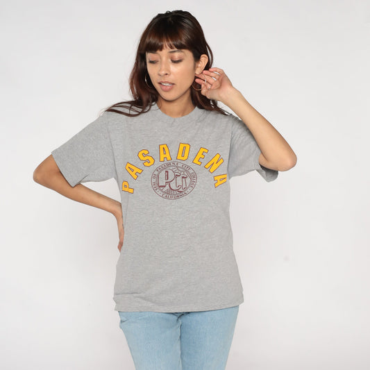 Y2K Pasadena City College Graphic Tee Heather Grey Los Angeles Medium M