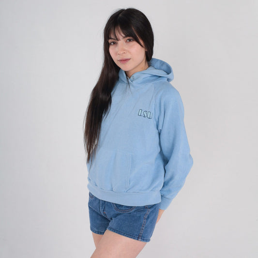 80s LSU Louisiana State University Hoodie Baby Blue Raglan Small