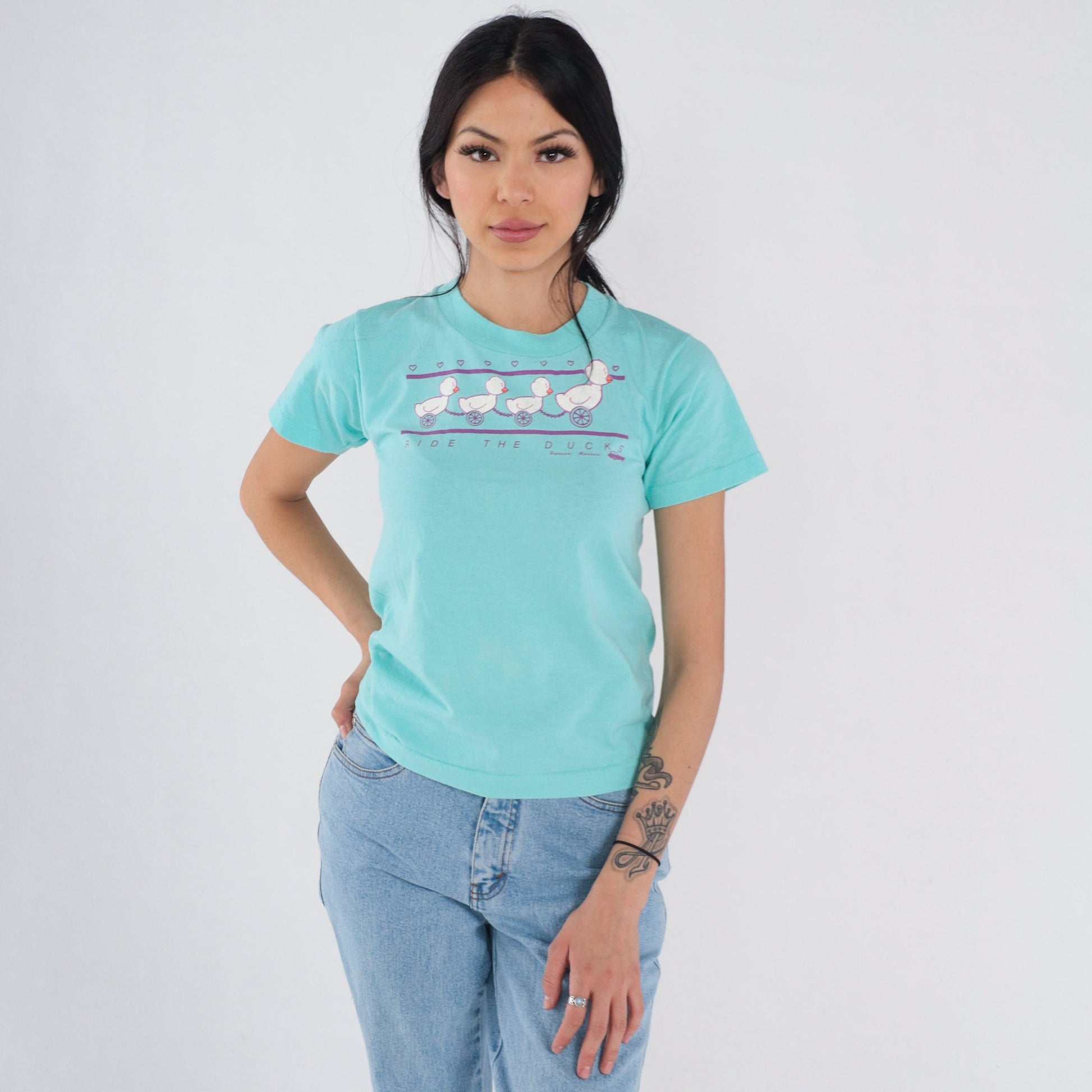 90s Ride The Ducks Branson Missouri Graphic Tee Blue Single Stitch XS