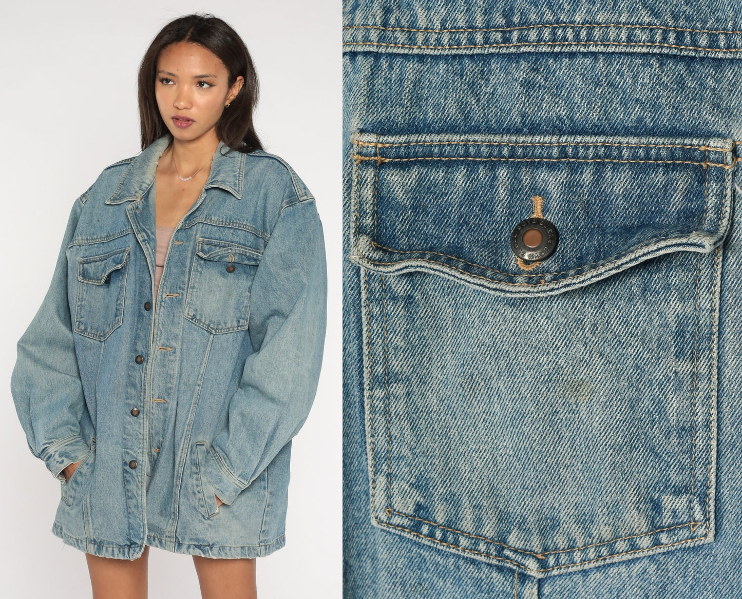90s Bugle Boy Blue Denim Jacket Men's Extra Large XL