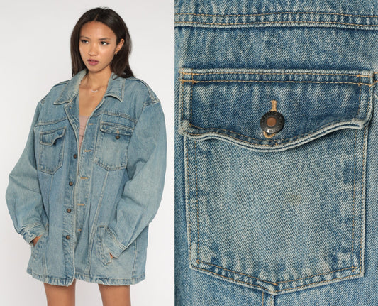 90s Bugle Boy Blue Denim Jacket Men's Extra Large XL