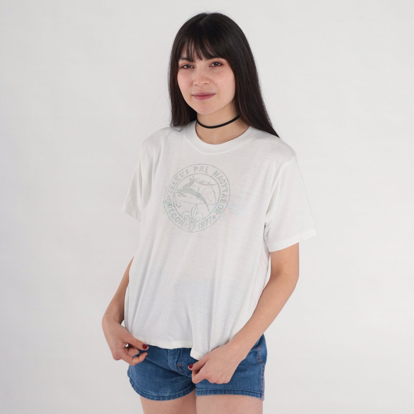 70s Hungarian Boy Scouts Teleki Pál Nagytábor Graphic Tee White Single Stitch Medium