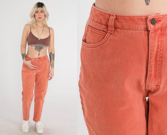 90s Ruff Hewn Orange Tapered High-Rise Jeans Medium 31