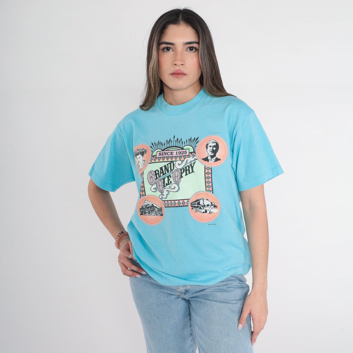 90s Grand Ole Opry Nashville Concert Graphic Tee Blue Single Stitch Medium