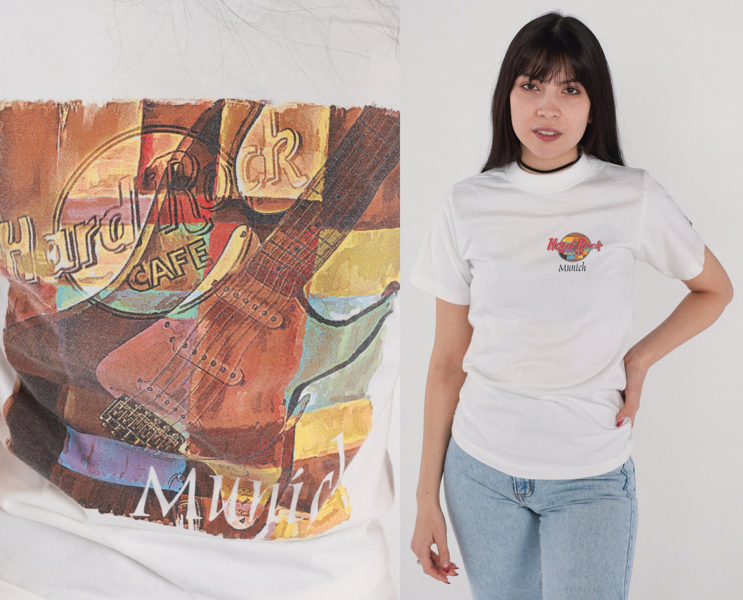 90s Hard Rock Cafe Munich Germany Graphic T-Shirt Cotton Single Stitch Extra Small