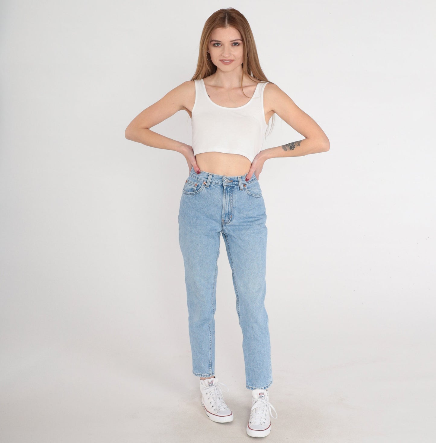 90s Gap Tapered Mom Jeans Light Wash Blue Denim Mid Rise Extra Small