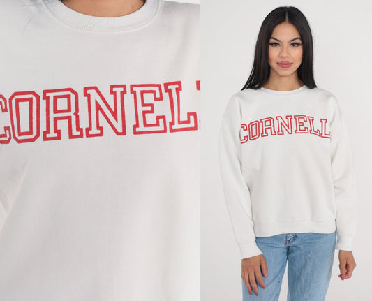 90s Cornell University Sweatshirt White Logo Crewneck Jansport Large
