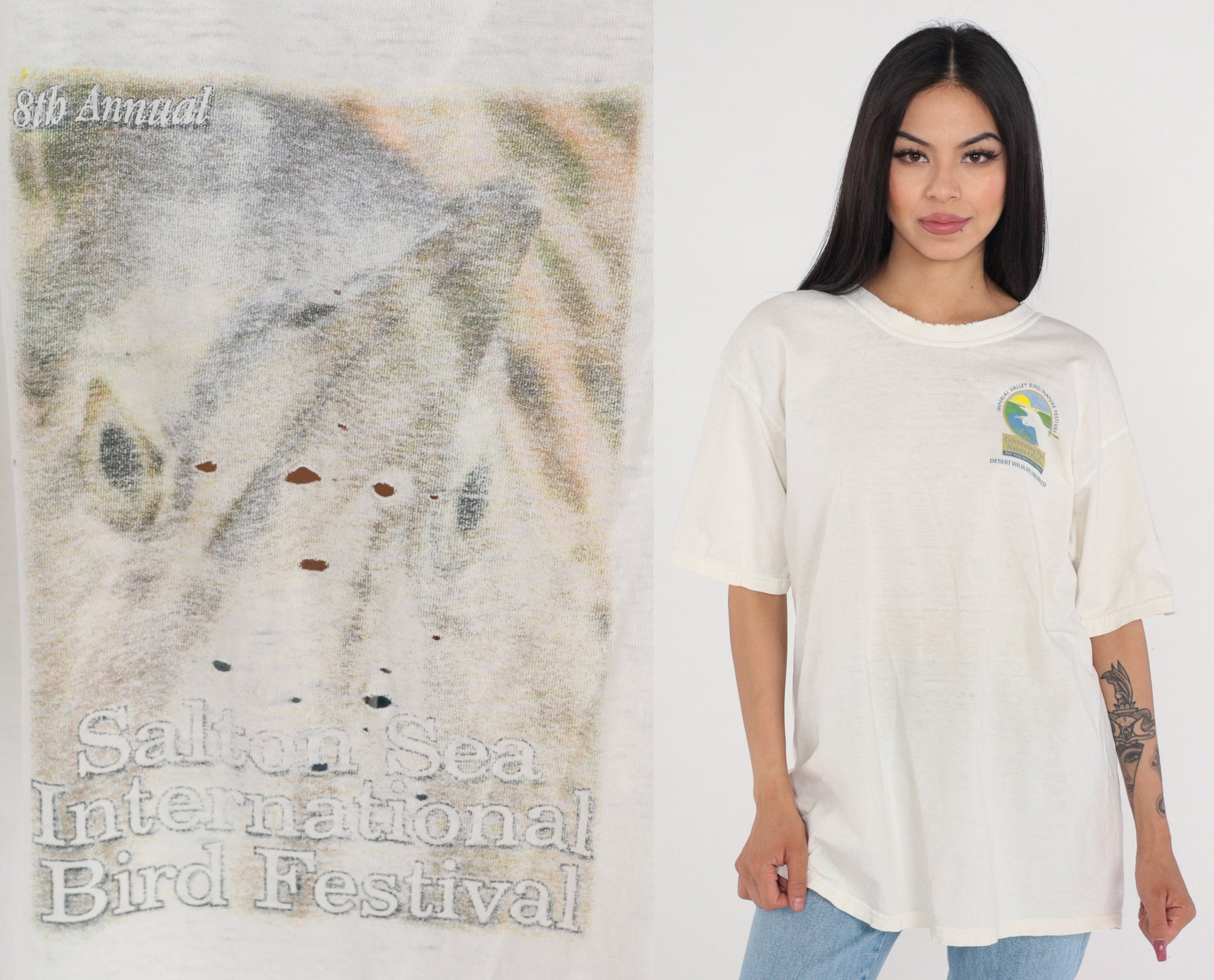 Y2K Salton Sea International Bird Festival Graphic Tee Cotton Large L