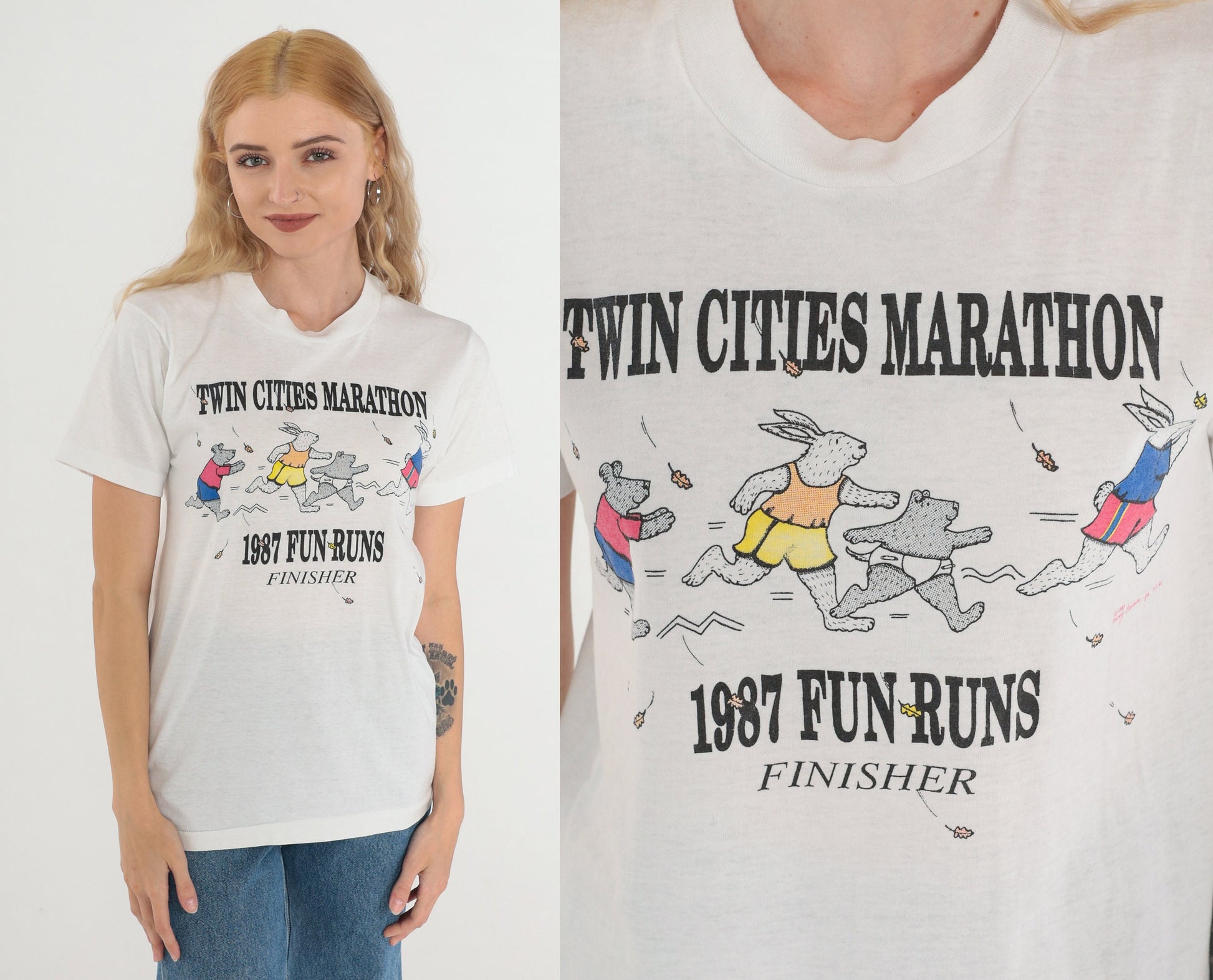 1987 Twin Cities Marathon Minneapolis Graphic T-Shirt XS