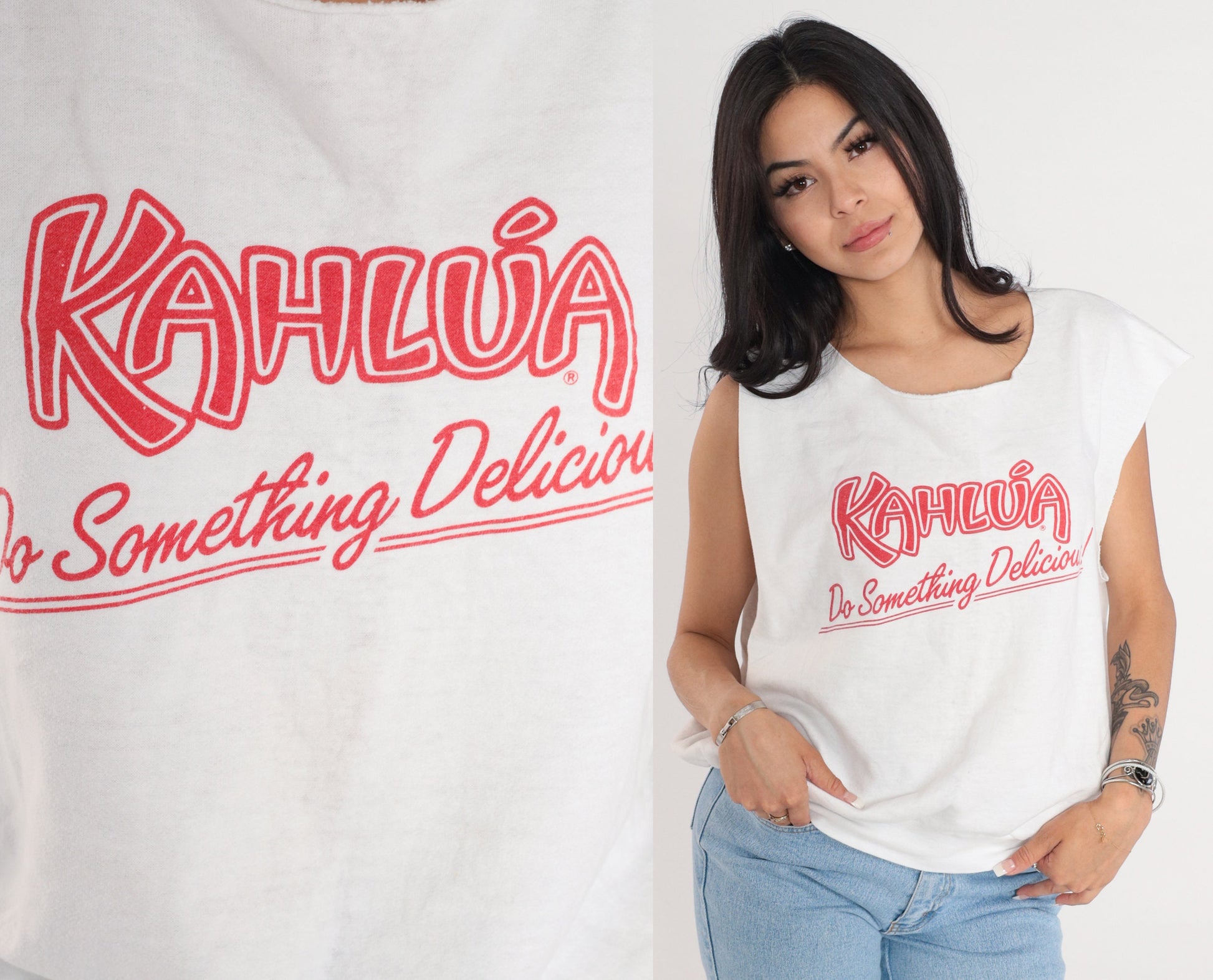 90s Kahlua Graphic Sweatshirt White Crewneck Alcohol Tee Extra Large XL